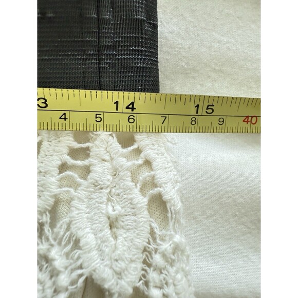 Whispers Romantic Lace Mini Skirt Off White Black Stretch Waist Band Size Large - Picture 9 of 15